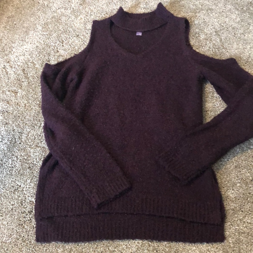 Women’s purple sweater with cut outs